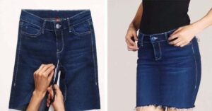Un Truco Para Convertir tus viejos Jeans En Una Falda Confortable